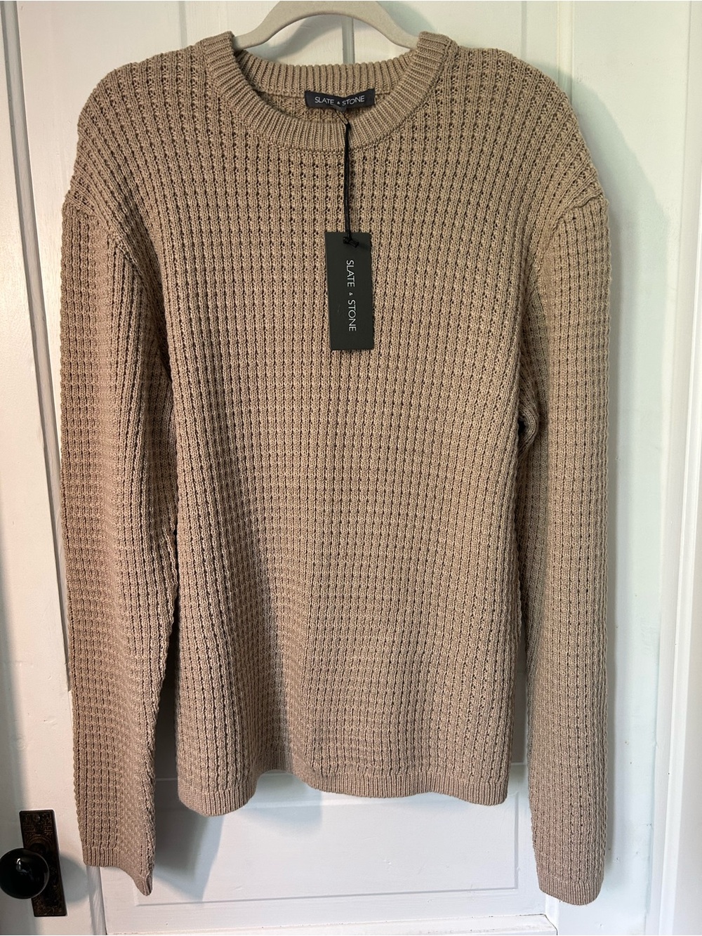 Slate & Stone Cream Waffle Knit Pullover